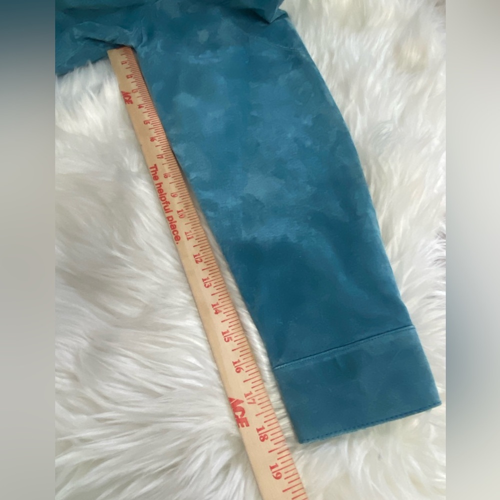 Bob Mackie Wearable Art Sz M Teal Suede Leather Women's Blazer - Picture 11 of 11